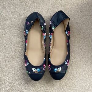 Coach Camilla Navy Blue Floral Ballet Flats (Size 11)
